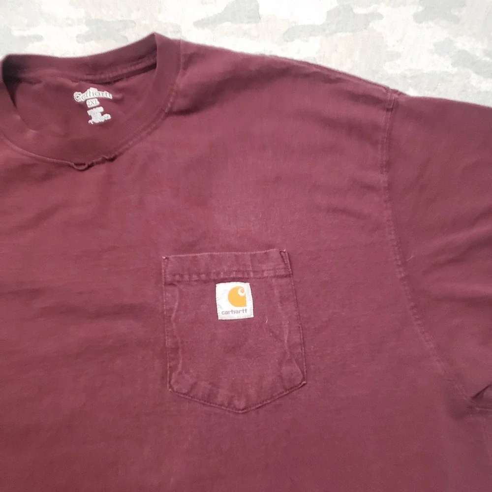 Carhartt‎ Shirt Mens 2XL Red Pocket Tee Workwear Outdoors Short Sleeve